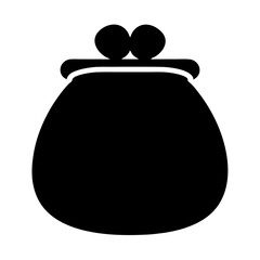 Silhouette of a coin purse or change purse isolated on white background