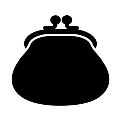 Silhouette of a coin purse, money bag, vintage style clasp, simple design