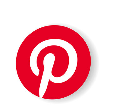 pinterest logo with shadow.pinterest icon with shadow	
