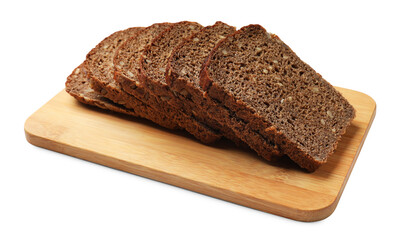 Pieces of fresh bread isolated on white