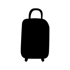 Stylish black suitcase with handle and wheels, ready for travel