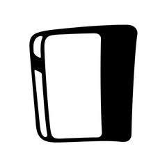 Stylized Black and White Abstract Geometric Shape with Asymmetric Divisions