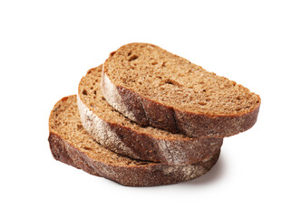 Pieces of fresh bread isolated on white
