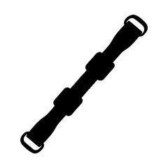 Black silhouette of a weightlifting belt or fitness band accessory on white