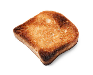 One piece of toast bread isolated on white