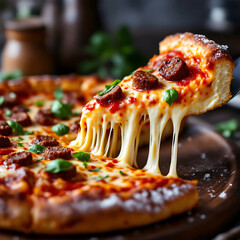 Chicago style deep dish pizza background design