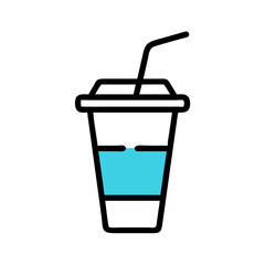 Obraz premium Drink Cup with Straw Icon Representing Refreshment and Beverage
