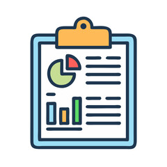 Financial Report Clipboard Icon Representing Accounting and Business Analysis