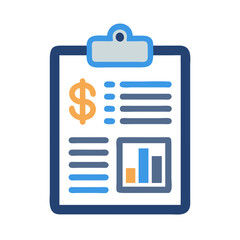 Financial Report Clipboard Icon Representing Accounting and Business Analysis