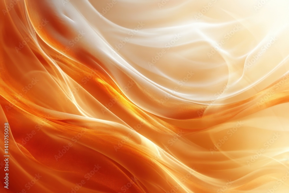Poster flowing waves of amber and cream colors create a serene abstract background design in daylight