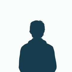 Silhouette of a person's head and upper body against a clean, light background.