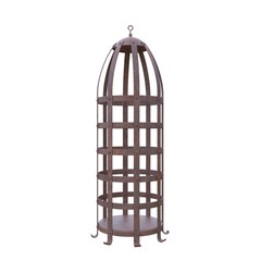 Rusty Gibbeting Cage, 3d illustration isolated on white background
