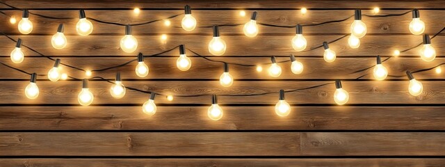 The charming wooden backdrop featuring string lights is great for making Christmas celebrations and various other events more festive all year long.