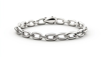 Elegant Silver Chain Bracelet with Shiny Links and Secure Clasp Ideal for Fashion and Jewelry