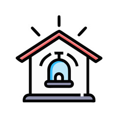 Siren Alarm Icon Representing Home Intrusion Alert and Security System