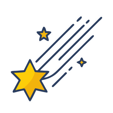 Shooting Star Icon Representing Meteor Shower and Celestial Event
