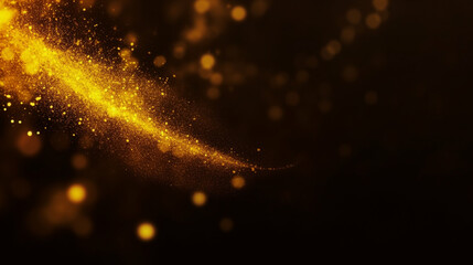 Abstract blue night design with glowing light particles and motion