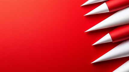 A lively red bunting banner adorning a festive setting, ideal for enhancing an active celebration or joyful event.