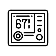 Obraz premium Thermostat Control Panel Icon Representing Temperature Regulation and Climate Control