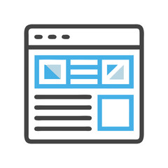 Webpage Layout Icon Representing Digital Content Structure and Online Design