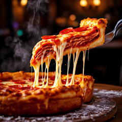 Chicago style deep dish pizza background design
