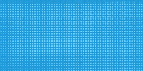 Halftone dots on blue background. Comic pop art style blank layout. Template design for comic book, presentation, sale or web banner. Vector illustration