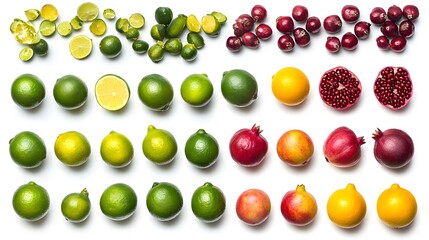 Citrus with Pomegranate Flatlay, and White.