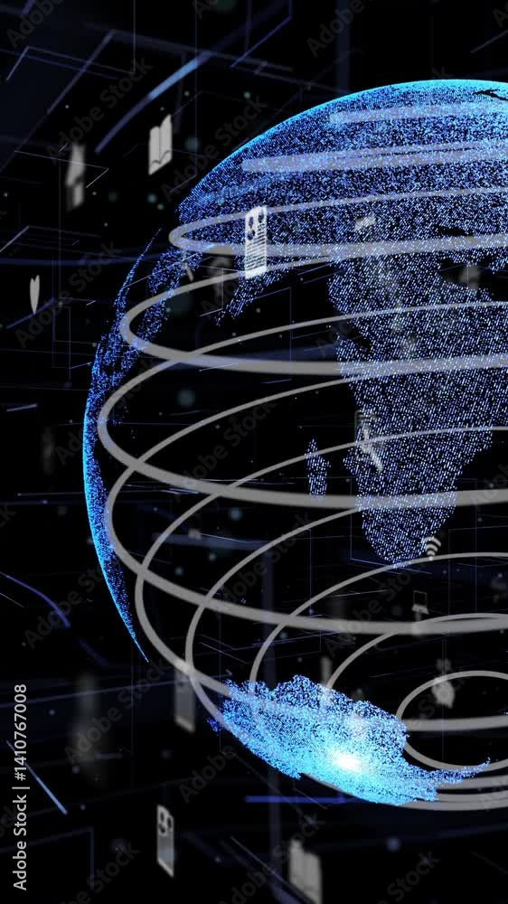 Poster futuristic online internet network and internet of things iot concept presented in 3d rendering comp