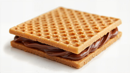 crispy Wafer with chocolate cream, Isolated on background. with clipping path 3d illustration.
