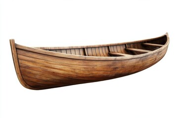 Wooden Canoe, Isolated on White Background, boat, woodcraft