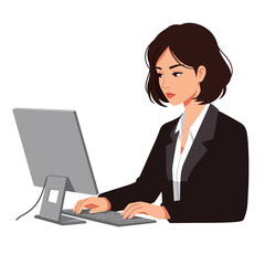 businesswoman working on computer