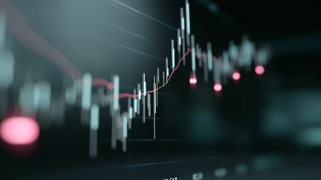 Cryptocurrency Market Graph Floating in Space