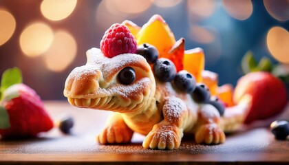 Generated Image of a Dino-licious Fruit Treat