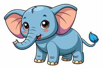 Fototapeta premium vector of cute baby elephant isolated on white background.
