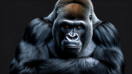 Fototapeta premium Majestic gorilla portrait blending strength and serenity
