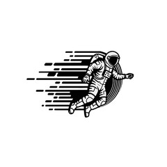 Astronaut in Space with Speed Trails