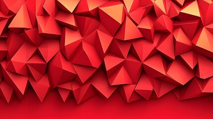 Abstract Red Polygonal Background 3D Render