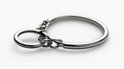 Naklejka premium Stainless Steel Keychain with Interlocking Rings Durable and Elegant Design for Everyday Use