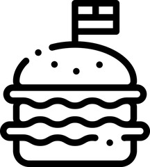 4Th Of July line editable icon. Editable stroke. Vector illustration.