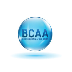 3D vector icon of BCAA. Branched chain amino acids