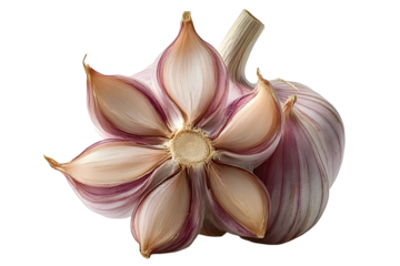 Ripe creole garlic bulb isolated on a white background.