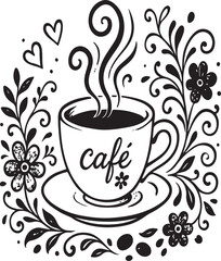 cup of coffee with flowers