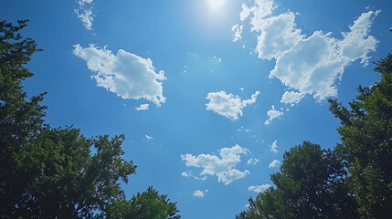 Obraz premium Pixelated View Of Blue Sky And Trees