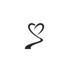 Fototapeta premium Heart Path A Minimalist Symbol of Love and Journey