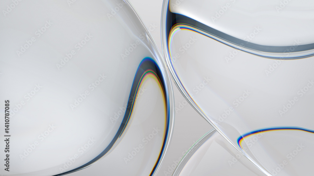 Poster abstract beautiful reflection and refraction glass. 3d rendering illustration not ai