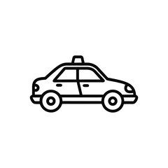 yellow taxi car line art vector 