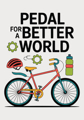 Vibrant Cycling Day Design for Eco-Friendly Transportation | Solid Color Vector Illustrations of Cycling for Health and Sustainability