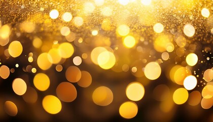 Fototapeta premium Defocused shining yellow bokeh background Christmas texture