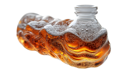 Carbonated drink bottle fizzy bubbles refreshment closeup studio shot