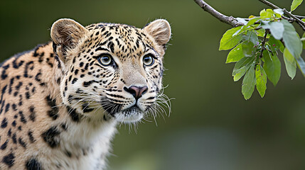 Fototapeta premium Close Up Of A Leopard In Forest